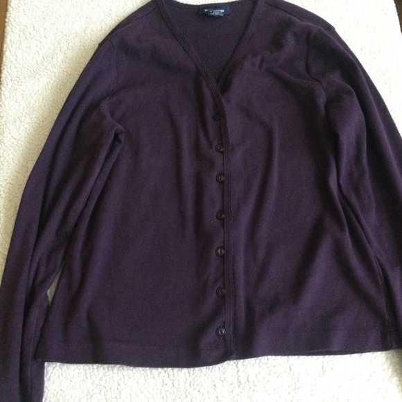 Vintage 90s Y2K The Limited Knit Cardigan Cotton Purple - Sz Medium - Picture 5 of 10